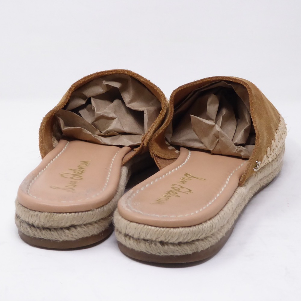Sam Edelman Austin Suede Espadrille Mules Tan Slip On Flat Shoes Women Size 8M - Picture 4 of 8